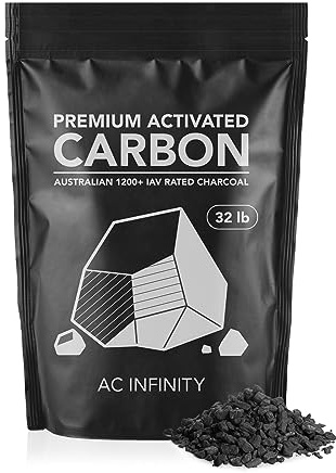AC Infinity Carbone attivo di alta qualità, 14,5 kg, ricambio per filtri a carbone ricaricabili da 10,2 cm, 15,2 cm e 20,3 cm, filtrazione dell'aria per lavaggio degli odori per tende da coltivazione,