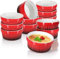 COM-FOUR® 12x Ragout Fin Bowl - Moules allant au four en rouge - Bol à crème brûlée - Bol à dessert de 250 ml chacun - Passe au lave-vaisselle