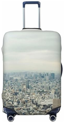 DEHIWI Tokyo Bird Eye View Kofferabdeckung, Elastizität, langlebig, Reisegepäckabdeckung, Schutz für 45,7 - 81,3 cm, Schwarz , 85