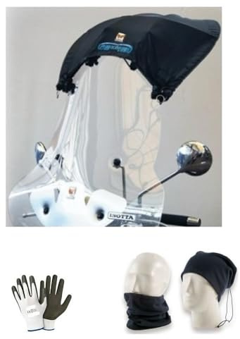 farbrothersonline KOMPATIBEL MIT PIAGGIO MP3 YOURBAN 300 SPORT i.e. LT DACHVERDECKUNG PQ01 MIT ANSCHLUSS AN DER WINDSCHUTZSCHEIBE ROLLER, WASSER, SONNENSCHUTZ UNIVERSAL