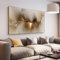 HEHGVCF Impression sur toile murale Aurore dorée, art mural, moderne, nature, décoration pour salon et chambre, sans cadre, format XXL (dorée, 50 x 100 cm)