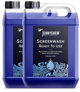 Jennychem Ready Mixed Screenwash Windscreen Fluid 10L. All Seasons with -6°C Antifreeze Windscreen Wash Protection. Screenwash Ready To Use Car Windscreen Wash with Streak Free Finish 10L
