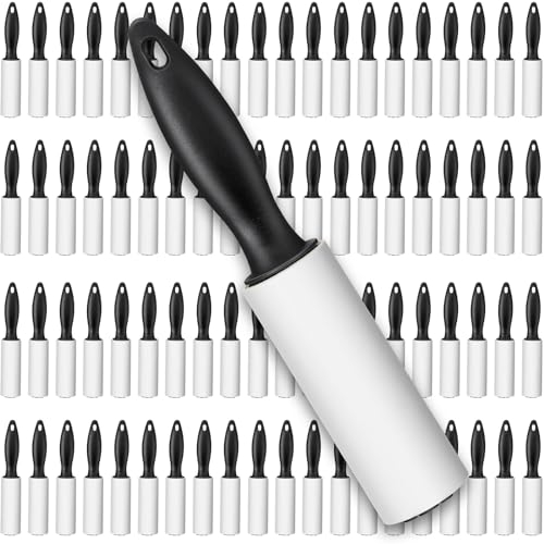Zhehao 80 Pack Mini Lint Roller Bulk Small Lint Remover Travel Size Portable Brushes Sticky Roller for Clothes Pet Hair Furniture Couch Carpet Car Seats Bedding