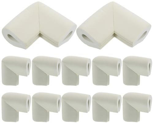 VILLCASE 12 Stück Eckenschützer für Kinder, Schaumstoff-EckenschüTzer für MöBel und Bilderrahmen, L-förmig Eckenschutz, Weiß, 5.5x5.5x3.5cm, Ideal für Umzug und Transport