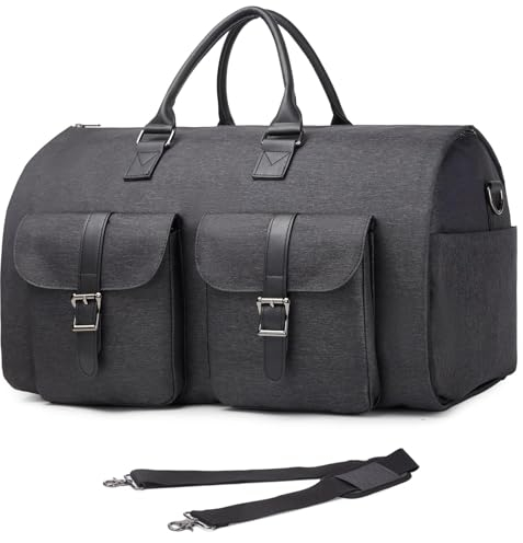 seyfocnia Umwandelbarer Reise-Kleidersack, Handgepäcktasche für Männer und Frauen, 2-in-1 Hängetasche, Anzug, Business-Reisetasche, [2P] Grau, Einheitsgröße, modisch