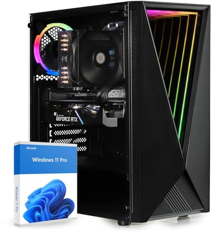 dcl24 Gaming PC Intel i5 14400, RTX3050 6GB - 500GB SSD, 16GB DDR4, Gamer PC mit 10x4.7 GHz, Zocker Computer mit WLAN, Computer mit Windows 11 Pro [19491]