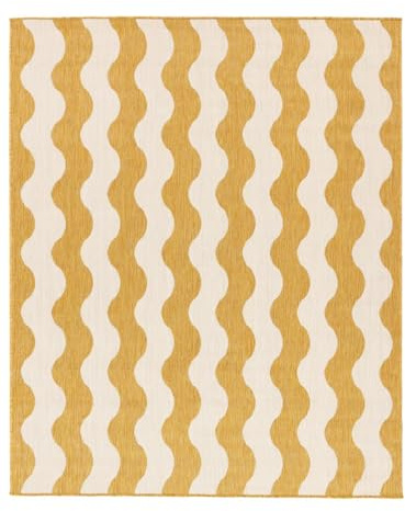 RugVista Mare In & Outdoor-Teppich, Rechteckig, 200 x 300 cm, Gelb | Moderne, Mittlerer Stapel, Nur Handwäsche, Oeko-Tex 100, UV-beständig, Küche, Patio