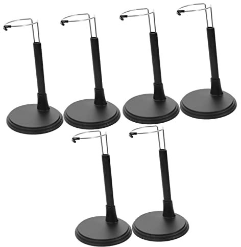 UPKOCH 6 Pcs Doll Support Frame Doll Display Holder Adjustable Doll Holder Base Adjustable Height Action Figure Stand Porcelain Adjustable Doll Stand Three Iron Wire Metallic Line Number