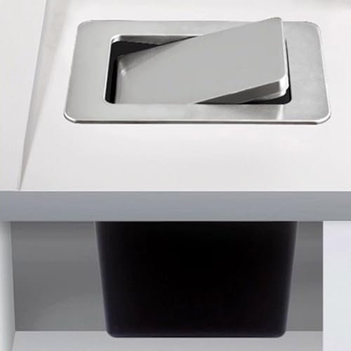 CHFYIJYHM 10L/2.64Gal Pattumiera da incasso in acciaio inox for mobile da cucina, pattumiera da incasso a filo, pattumiera for carta straccia da piano di lavoro, pattumiera nascosta da incasso, conten