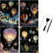 ShipeeKin 4x Kratzbilder Leuchtend 290 x 210 mm A4 Wandbild Kratzbilder Kratzpapiere für Erwachsene Kinder mit Werkzeug Set (Heißluftballon)