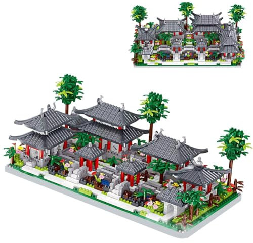 QYEHF Chinese Architecture of Suzhou Garden Micro Bausteine, Chinese Architecture Micro Bausteine Set,Teile Klassischer Suzhou Garden Haus Deko Modell,1625PCS Klemmbausteine Creative Geschenk