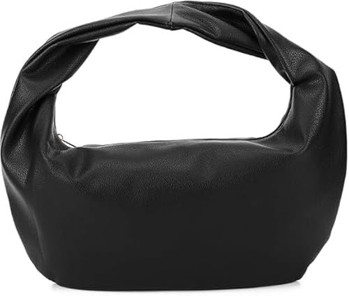 GSenhui Kleine Handtasche Damen Leder Hobo Bag Damen Umhängetasche Klein Achseltasche Shoulder Bag Women Tragetasche Clutch Schwarz