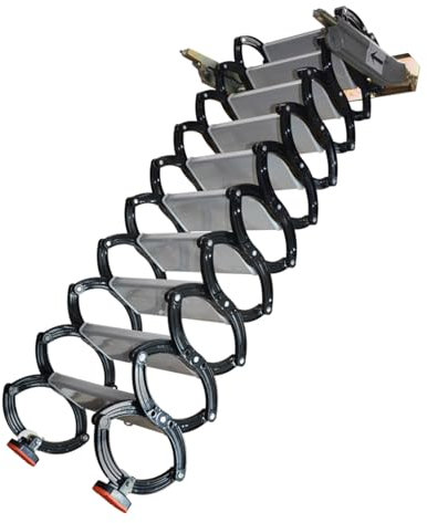 CWCQGH Universal Loft Ladder Upturned Wall Mount Attic Ladder Manual Attic Stair Space Saving Folding Ladder for Indoor and Outdoor (H1 2.5)