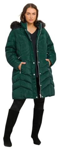 EVANS Curve Faux Fur Trim Padded Parka Coat - Women's - Plus Size Curve