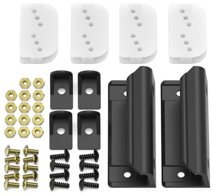 Xinafan Door Tune Up Kit Compatible with Arrow Shed Storage DK100-A, Slider Door Handle Replacement for Shed Sliding Doors Hardware Kit for Arrow Outdoor Handle, Black Handle