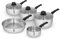 Swan Townhouse 5 Piece Stainless Steel Cookware Set with 16/18/20cm saucepans with Glass Lids, 14cm Milk Pan, 24cm Frying Pan, Suitable for All Hob Types