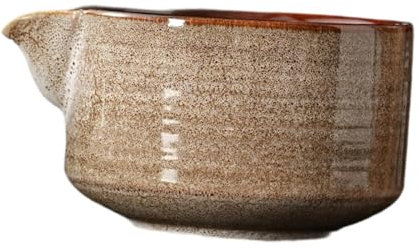 Sharplace Ceramic Matcha Bowl Mixing Bowl Japanese Tea Cup Handcrafted Gift Matcha Accessories for Beginner Japanese Matcha Preparation, Brown