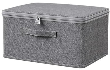 Boîte de rangement verrouillable en tissu avec couvercle en tissu - Boîte de rangement verrouillable pour réfrigérateur - Pour bonbons, jouets, vêtements et jouets (40 x 30 x 21 cm)