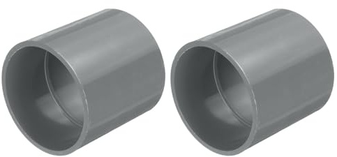 QUARKZMAN 2 Stück PVC Rohr Fitting, 75 mm Rohrverbinder, Klebemuffe Reduzierstück für Garten, Bauernhof, Bewässerung, Wasserrohr - Grau