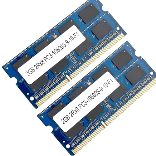 [2 x 2 GB ] Memoria RAM 2 moduli da 2 GB DDR3 SODIMM 2Rx8, 4 GB Dual Rank 1333 MHz, PC3-10600S, 204 pin 1,5 V per computer portatile Notebook Laptop 51CH042