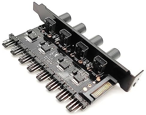 YIZITU 12V 4Pin/3Pin Fan Hub Speed Controller Knob 8 Port PC Case Cooling Cooler Fan Computer Regulator For Gamer PC Case Fan Hub