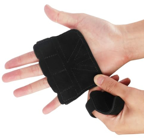 Marsred 2 stück Griffpolster für Zughilfen Krafttraining, Gym Grips Pads aus Naturlederfür zughilfen krafttraining,Fitness Handschuhe Griffpolster für Klimmzüge, Bodybuilding, Fitness,Lifting