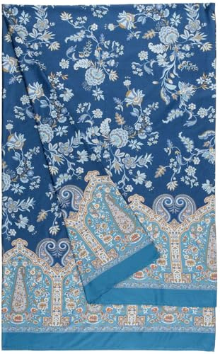 Bassetti Indian Roses Foulard aus 100% Baumwolle in der Farbe Blau B2, Maße: 270x270 cm - 9333360