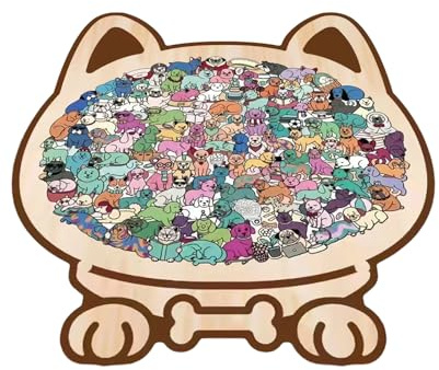 Dog Puzzle for Adults - 115 Piece Morandi Colored Soothing Board Game, Wooden Puzzle Set, Ideal for Kids Boys Girls Christmas Family Lovers Women Beach Car Child Holiday Fun
