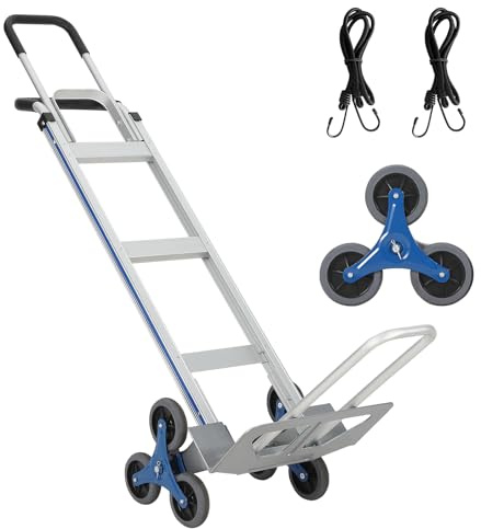 RBFGYIOP Carrello Saliscale In Alluminio 2 1 Portata 272 Kg Piattaforma Estensibile, 6 Ruote, Doppia Maniglia 2 Cinghie Elasticheideale Per Magazzino, Casa, Shopping, Aeroporto Robusto e Leggero