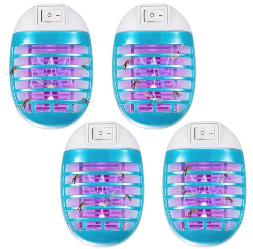 VVancha Tech Mückenstecker, 4 Stück Insektenvernichter Elektrisch, Mückenlampe, Elektrisch Mückenfalle mit UV-Licht, Mückenabwehr Protec für Zuhause, Küche, Schlafzimmer, Esszimm