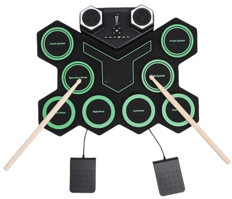 YDuupxe Electric Drum Set, Portable Silicone 8 Pads Drum Pad with Speakers, Perfect for Kids Drumming Practice Ages 6-10