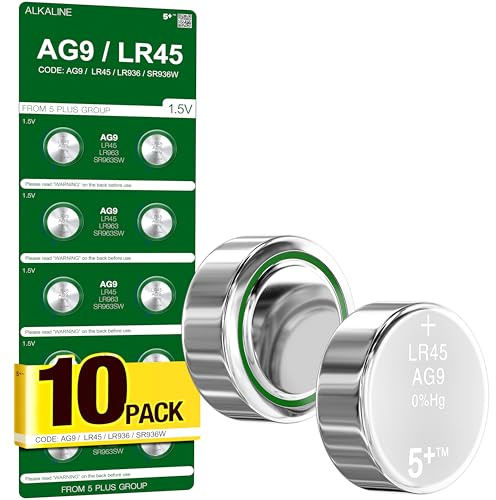 AG9 LR936 394 - Pilas de botón de 1,5 V, compatible con LR45, SR936W, SR936, pilas alcalinas de larga duración para relojes, juguetes, calculadoras y electrónica