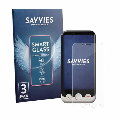 Savvies Schutzglas für Doro Aurora A10 | 3 Stück Transparenter Displayschutz Made in Germany Panzer Schutz Glas 9H Schutzfolie HD Klar Blasenfrei Einfache Montage