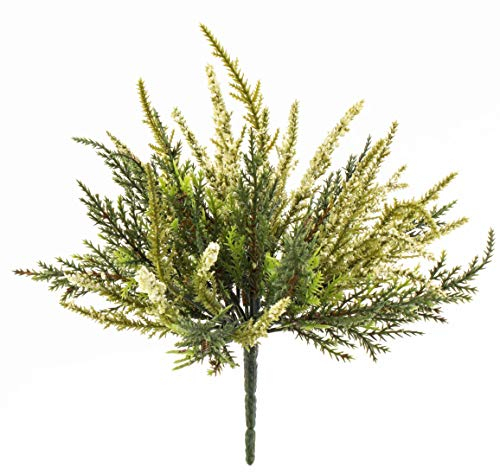 artplants.de Künstliche Erika Almina auf Steckstab, weiß, 20cm, Ø 20cm - Kunstblume
