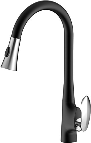 YAWEDA Pull-Out Küchenarmatur, Schwarz-Chrom zieht Küche-Hahn, Retro antike Spülbecken, Gemüse-Bassin-Hahn, Net Lead, Revolving Tap