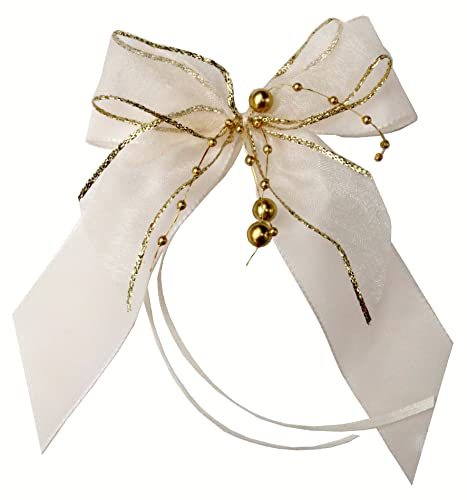 Unser schönster Tag Weihnachtsschleifen Schleifen Geschenke Weihnachten WS1903 im 10er Set - Creme, Gold