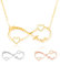 Amlion Collana Infinity Personalizzata, Collana Argento 925 con Nome, Collana Donna & Uomo, 2,3 Nomi, Collana Cuore