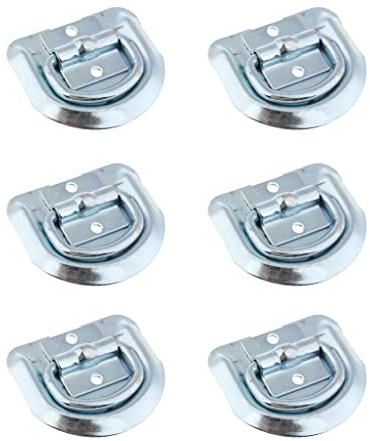 H HILABEE 6er Pack Klappbar Augplatte mit D Ring Boot Deck Beschlag Augplatte Edelstahl Decksplatte