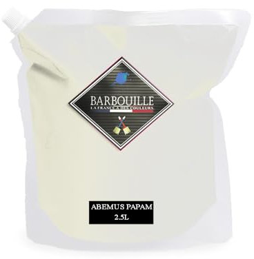 Peinture Blanc Fumé Acrylique Abemus Papam - Effet Mat-Poudré - Peinture Mur & Plafond - Lessivable - Séchage En 30 min - COV A+ - Fabriquée En France - 2,5 L - BARBOUILLE