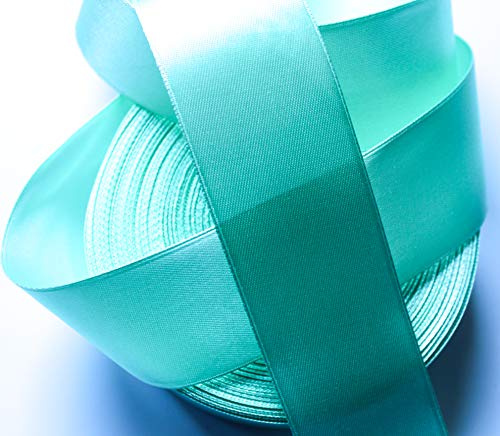 CaPiSo 50m Mega-Rolle Satin-Schleifenband 40mm Geschenkband Dekoration Dekoband Satinband (Mint)