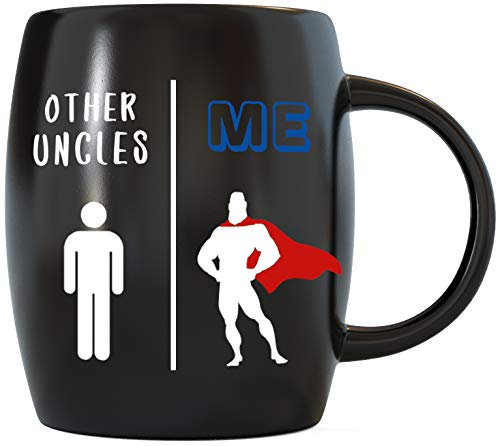 Lustige Kaffeetasse mit Aufschrift Other Uncles vs Me, Geschenk für Onkel, Geschwister, Brüder von Nichte, Neffe, Schwester, Tante, Mutter, Vater, Geschenk für Weihnachten, Geburtstag, Schwarz