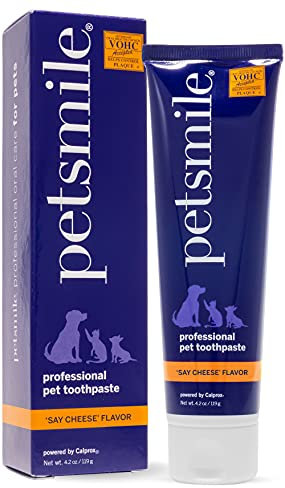 Petsmile Professional Pet Toothpaste for Cats & Dogs - Only VOHC Accepted Toothpaste - Clinically Proven to Control Plaque & Tartar Calprox Formula (Say Cheese, 119 g, 4.2 Oz)