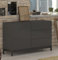 Dmora - Kommode Sebastiano, Küchen-Sideboard mit 1 Tür und 3 Schubladen, Wohnzimmer-Buffet, 100 % Made in Italy, 110 x 40 x 47 cm, glänzendes Anthrazit,