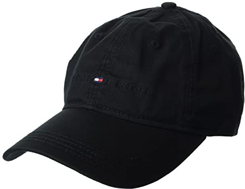Tommy Hilfiger Herren Baseballkappe aus Baumwolle mit Logo verstellbar, Th Deep Black T, Einheitsgröße