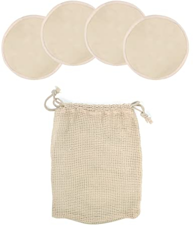 Jané Dischetti per Allattamento Lavabili e riutilizzabili, Confezione da 4 Pezzi, Taglia L, 12 cm Diametro Coppa B-D, Colore Beige