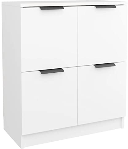 vidaXL Buffet Armoire de Salon Armoire de Rangement Organisateur de Maison Meuble de Rangement Intérieur Blanc 60x30x70 cm Bois d'Ingénierie