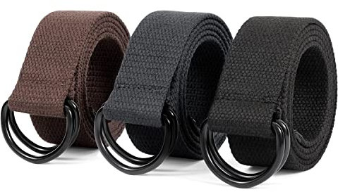 JasGood 3 Stück Herren Canvas Gürtel, Gewebter Casual Gürtel