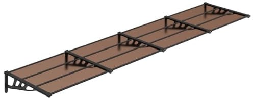 vidaXL Auvent de Porte, Auvent Marquise d'Entrée Résistante aux Intempéries, Auvent de Porche, Abri Protection Contre la Pluie, Noir 396x90 cm Polycarbonate