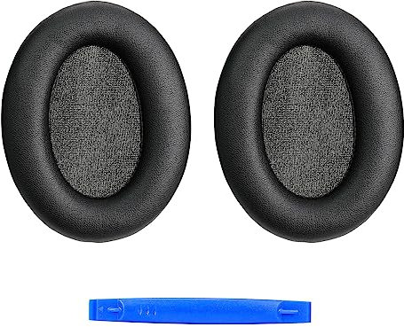 Premium Ersatz-Ohrpolster für Sony WH-1000XM3 Kopfhörer, mit Soft-Touch-Leder, atmungsaktiv, geräuschisolierend, Memory-Schaum, lang anhaltender Komfort, einfache Installation, Schwarz