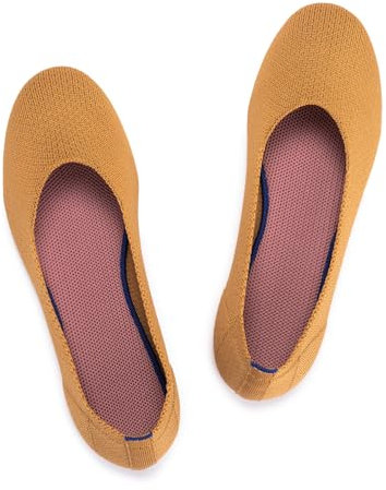 Frank Mully Ballerine Piatte Slip-on in Maglia da Donna - Décolleté con Punta Rotonda, Castano, 42 EU